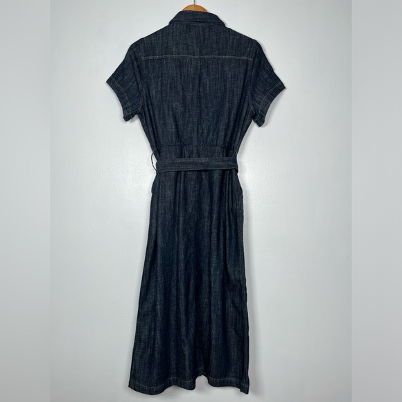 J.Crew Women’s Size 8 Denim Jean Short Sleeve Tie Waist Mini Dress - Picture 3 of 16